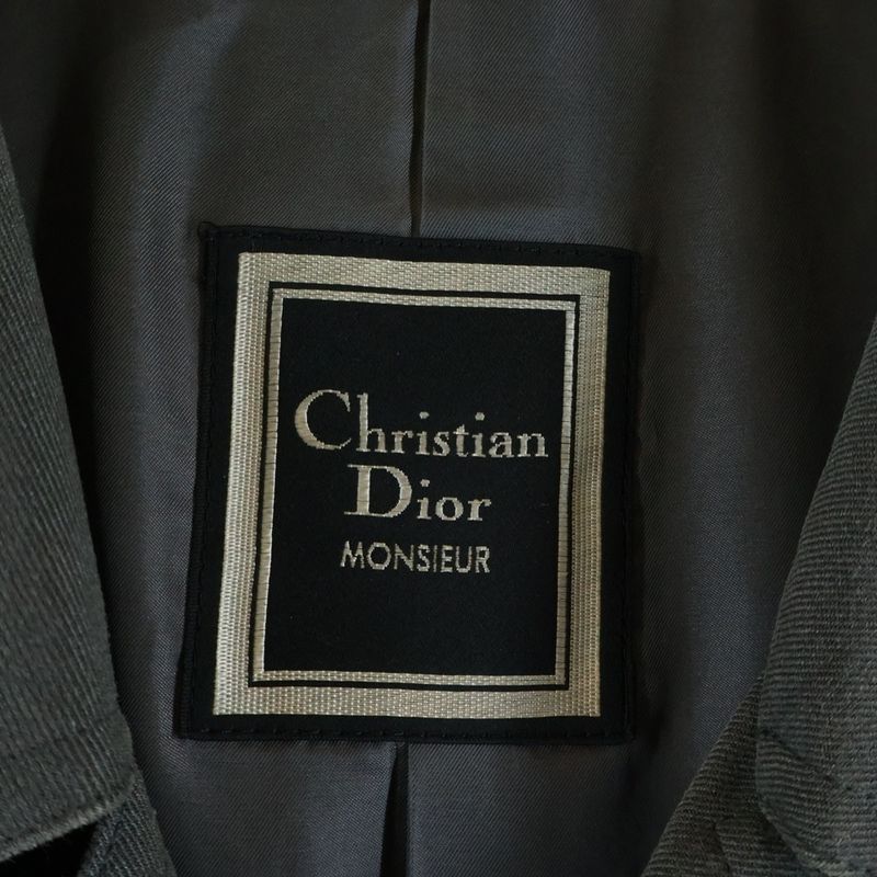 Dior Old Collarless Coat Gray