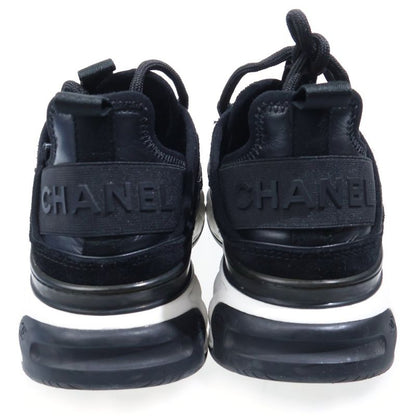 Chanel CC Logo Suede Sneakers Black