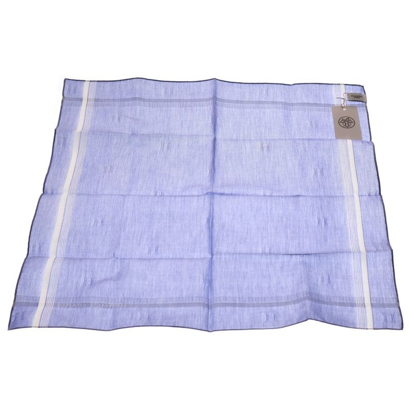 Hermes Relief Cotton Handkerchief Blue