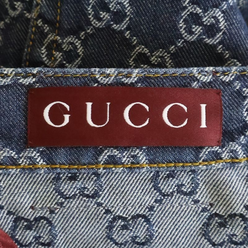 Gucci GG Jacquard Denim Pants Indigo