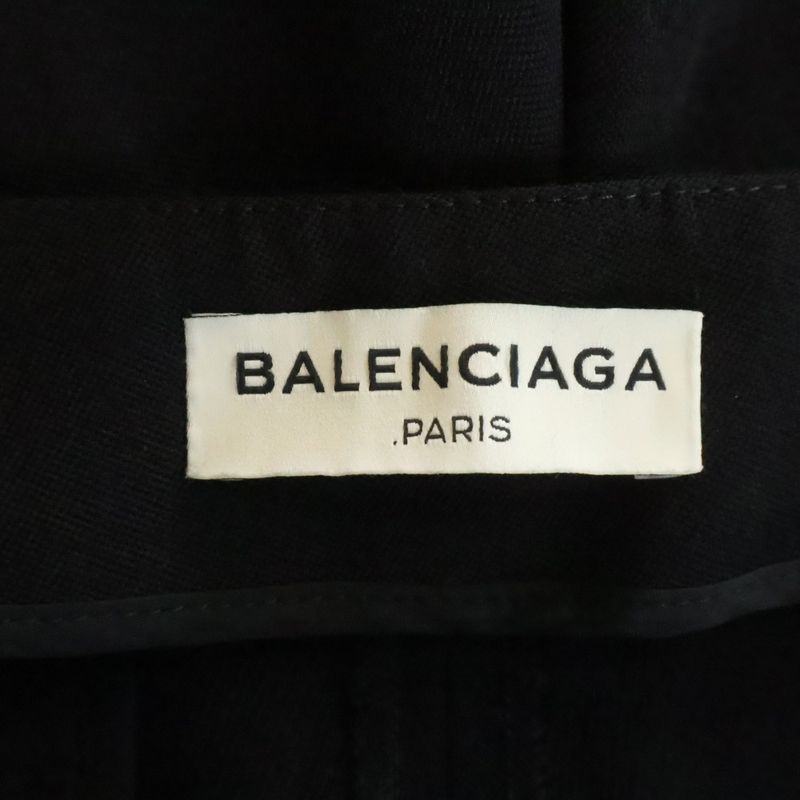 Balenciaga Gimmick Belt Wool Slack Pants Black
