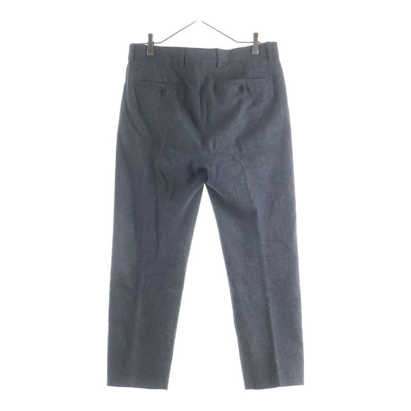 Hermes Leather Pocket Wool Single Tailored Jacket Trousers Long Pants Gray