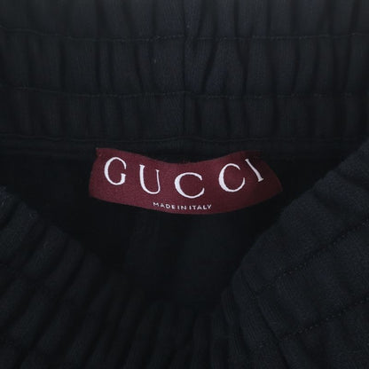 Gucci Brushed Cotton Jersey Track Pants Logo Embroidery Sweatpants Black