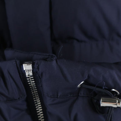 Prada Triangle Logo Cropped Down Navy Flat