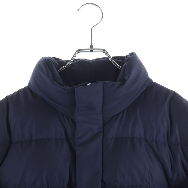 Prada Triangle Logo Cropped Down Navy Flat