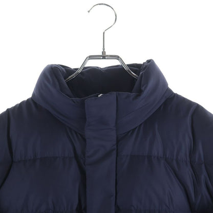 Prada Triangle Logo Cropped Down Navy Flat