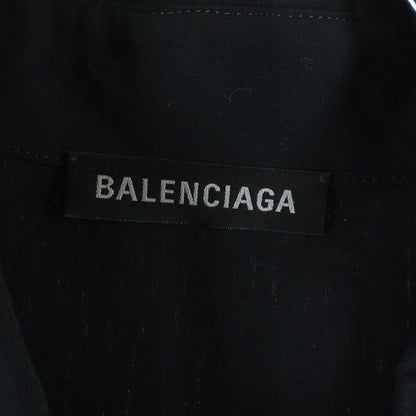 Balenciaga Lace Trim Shirt Lingerie Long Sleeve Button Down Black