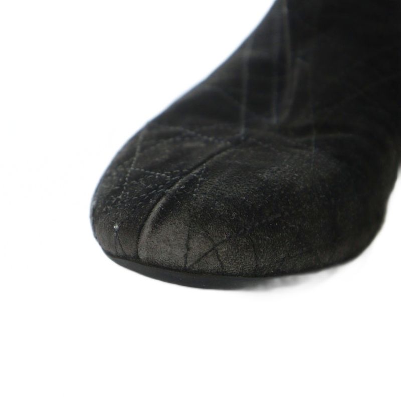 Dior Long Boots Suede Cannage D Logo Charm 37.5