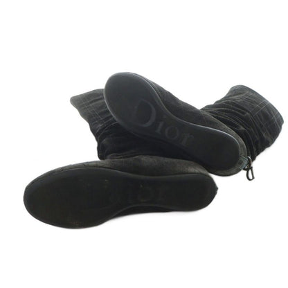 Dior Long Boots Suede Cannage D Logo Charm 37.5