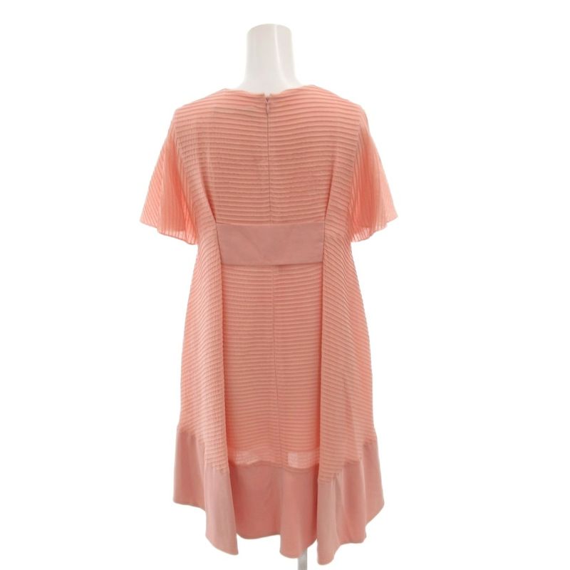 Balenciaga Dress Tiered Silk Knee Length 34 Pink