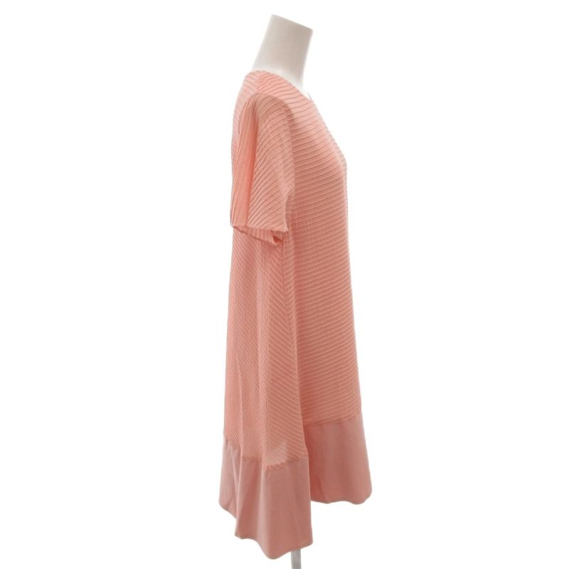 Balenciaga Dress Tiered Silk Knee Length 34 Pink