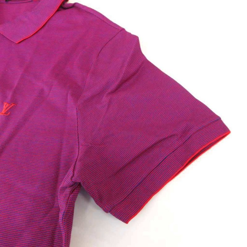 Louis Vuitton Polo Shirt Monogram Embroidery Short Sleeve XL Red Purple