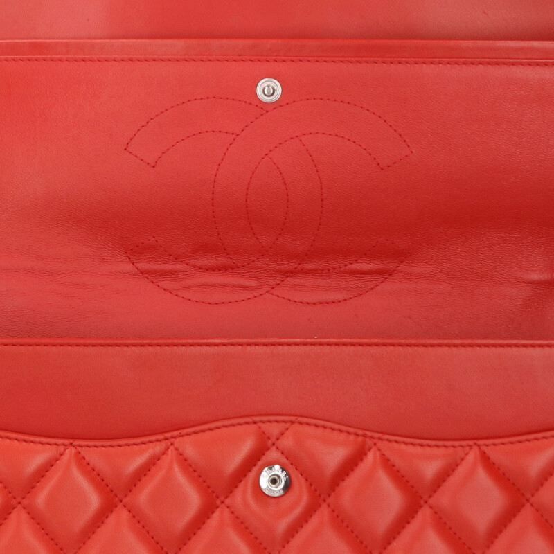 Chanel Quilted 30 Lambskin Double Flap Chain Leather Shoulder Bag 30