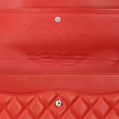 Chanel Quilted 30 Lambskin Double Flap Chain Leather Shoulder Bag 30