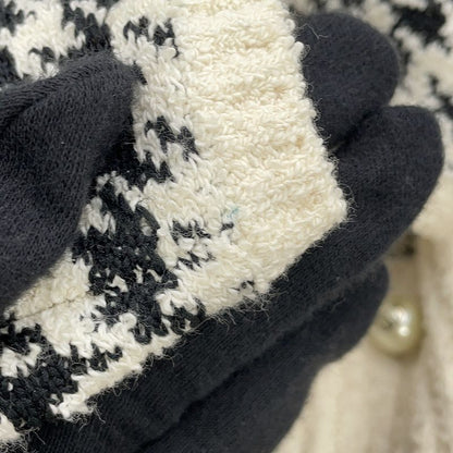 Dior Knit Houndstooth Twin Set Ensemble 34 Cardigan White Black