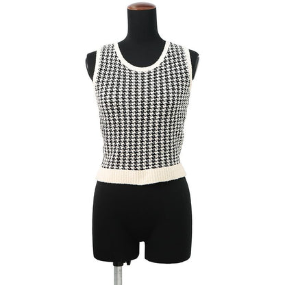 Dior Knit Houndstooth Twin Set Ensemble 34 Cardigan White Black