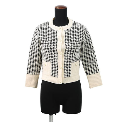 Dior Knit Houndstooth Twin Set Ensemble 34 Cardigan White Black