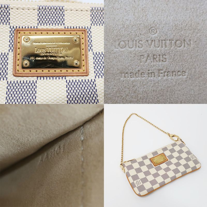 Louis Vuitton Pochette Mirror MM Damier Azur Pouch Mini Bag