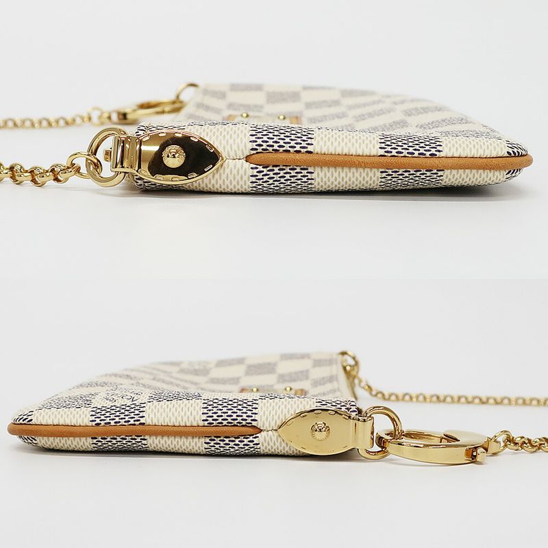 Louis Vuitton Pochette Mirror MM Damier Azur Pouch Mini Bag