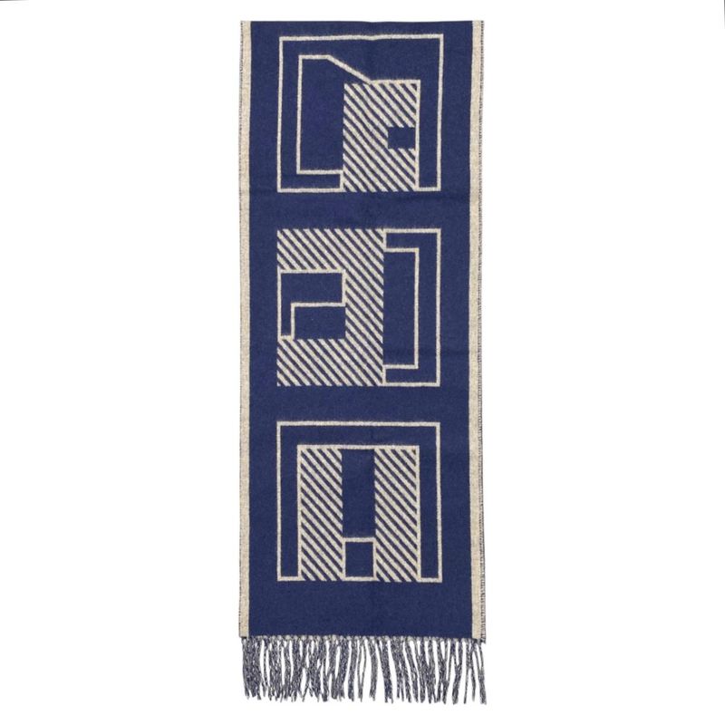 Hermes Scarf Eau Carre 03 Cashmere Beige Navy