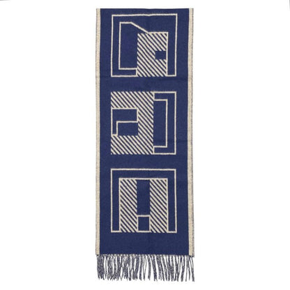 Hermes Scarf Eau Carre 03 Cashmere Beige Navy