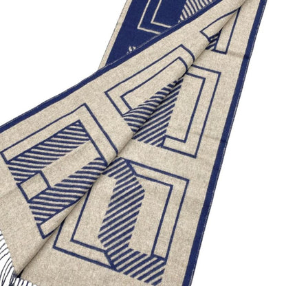 Hermes Scarf Eau Carre 03 Cashmere Beige Navy