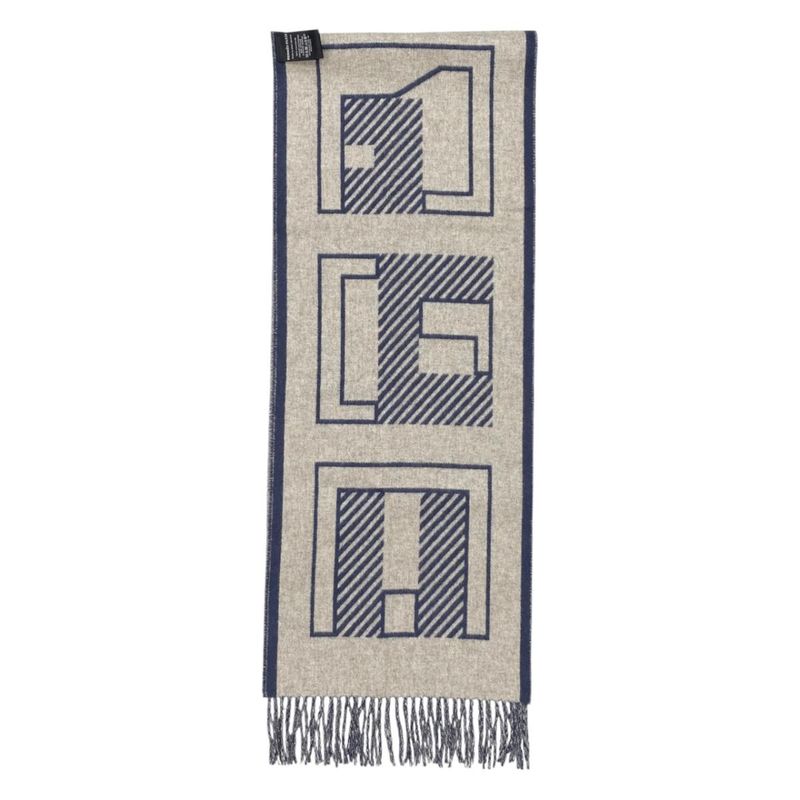 Hermes Scarf Eau Carre 03 Cashmere Beige Navy