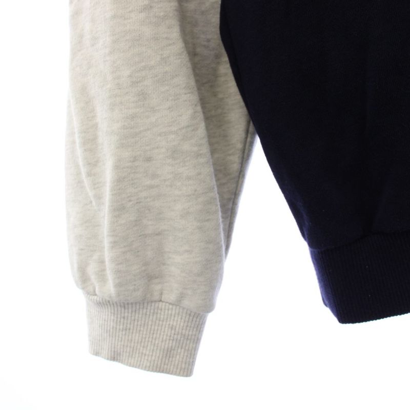 Celine Pullover Hoodie Sweatshirt Long Sleeve Layered Logo Print Navy Gray BB Sweater