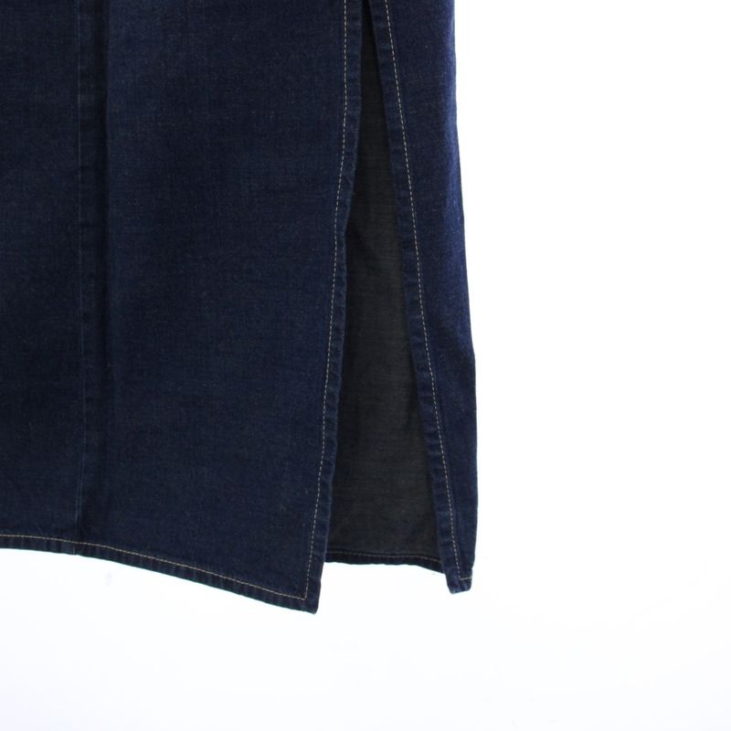 Gucci Denim Skirt Tight Long Side Slit 38 Blue