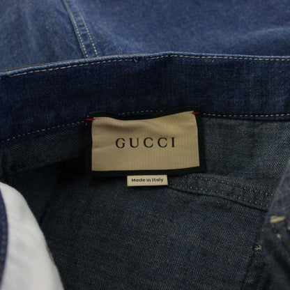 Gucci Denim Skirt Tight Long Side Slit 38 Blue
