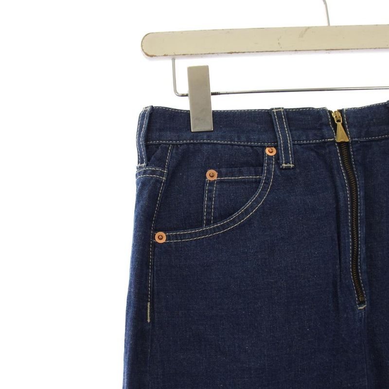 Gucci Denim Skirt Tight Long Side Slit 38 Blue