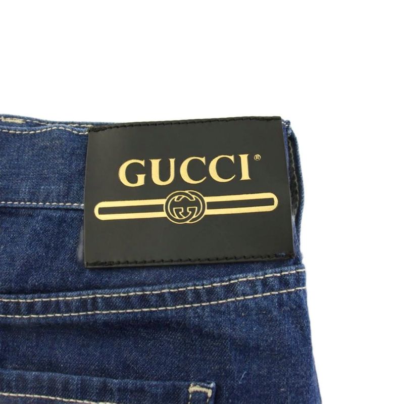 Gucci Denim Skirt Tight Long Side Slit 38 Blue