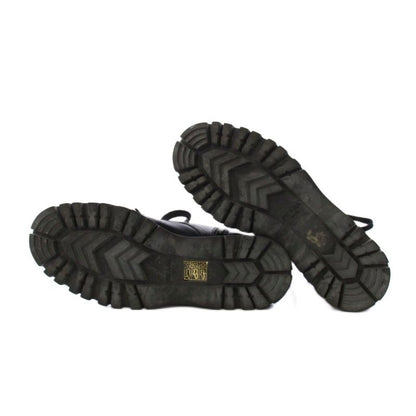 Prada Short Boots Side Zip Lace Up 35 Black