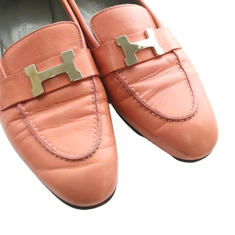 Hermes Moccasins Paris Constance Loafers 36 Pink SS OS