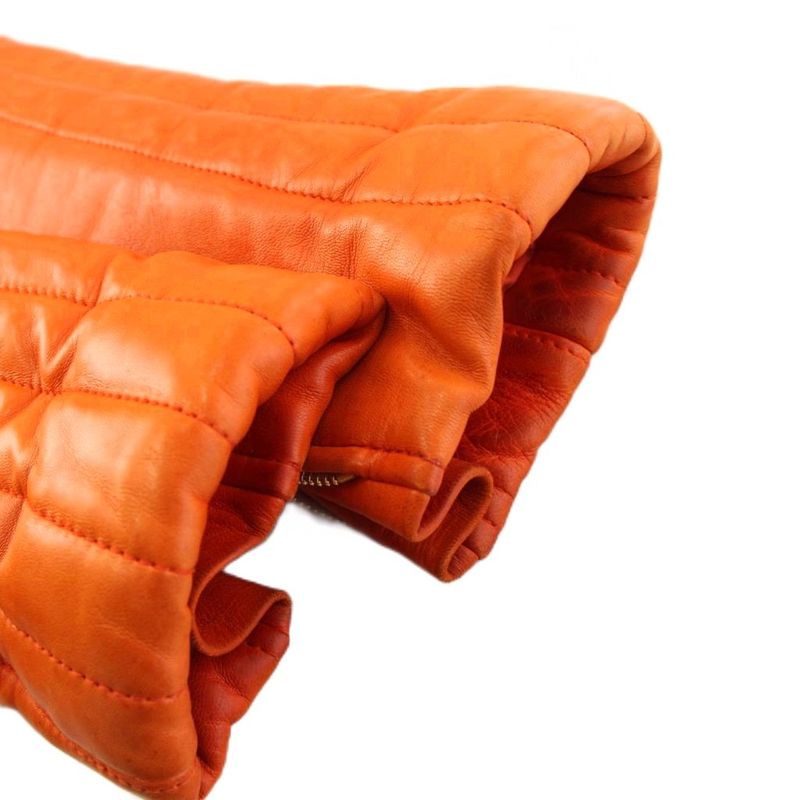 Gucci Era Single Rider Jacket Leather 46 Orange