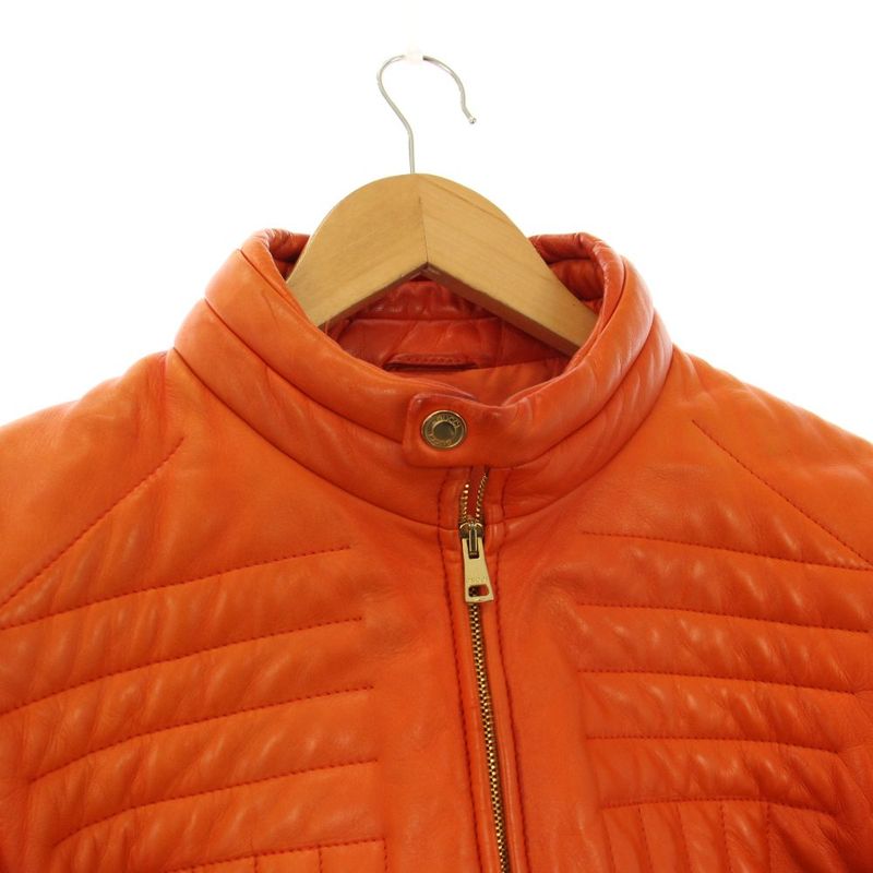 Gucci Era Single Rider Jacket Leather 46 Orange