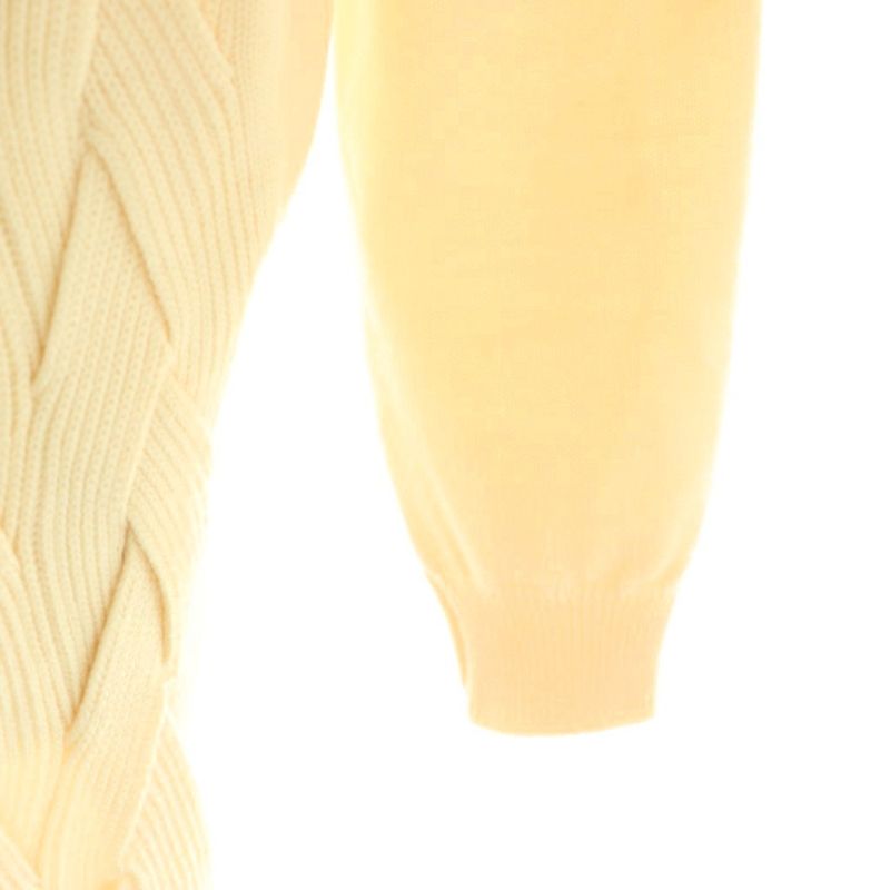 Loewe Wool Knit Cardigan S Yellow Beige