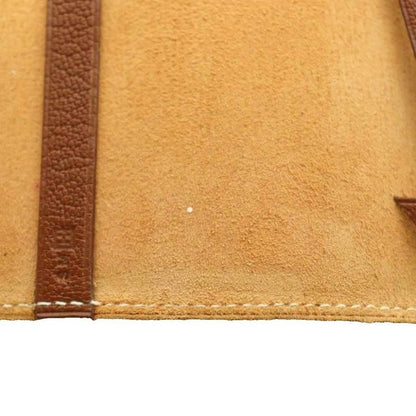 Hermes Leather Book Cover with Button Brown SS OS