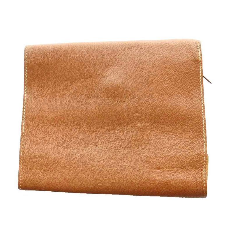 Hermes Leather Book Cover with Button Brown SS OS