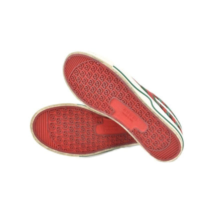 Gucci Tennis GG Logo Sherry Line Houndstooth Knit Canvas Low Cut Sneakers
