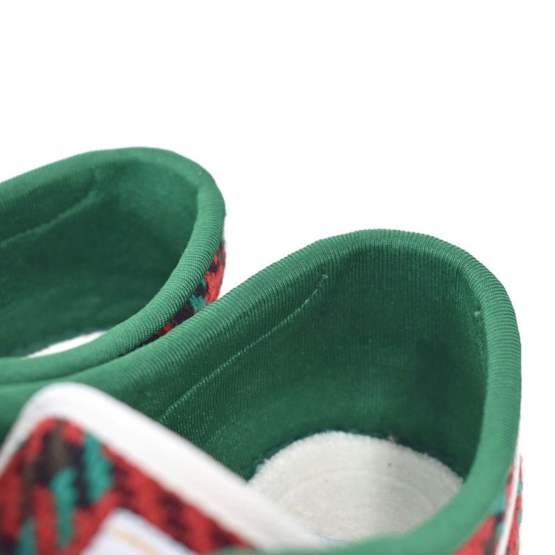 Gucci Tennis GG Logo Sherry Line Houndstooth Knit Canvas Low Cut Sneakers