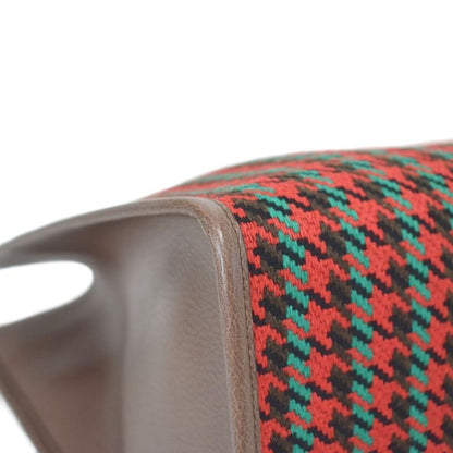 Gucci Interlocking Houndstooth Tweed Tote Shoulder Bag Red