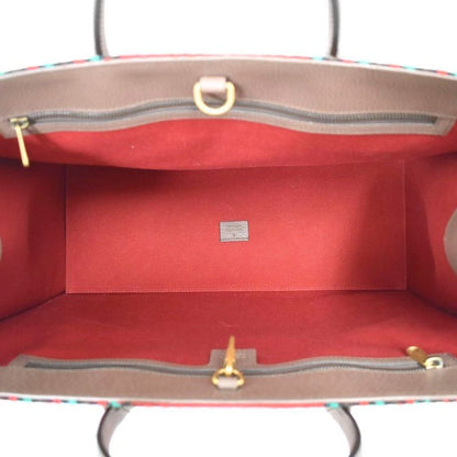 Gucci Interlocking Houndstooth Tweed Tote Shoulder Bag Red