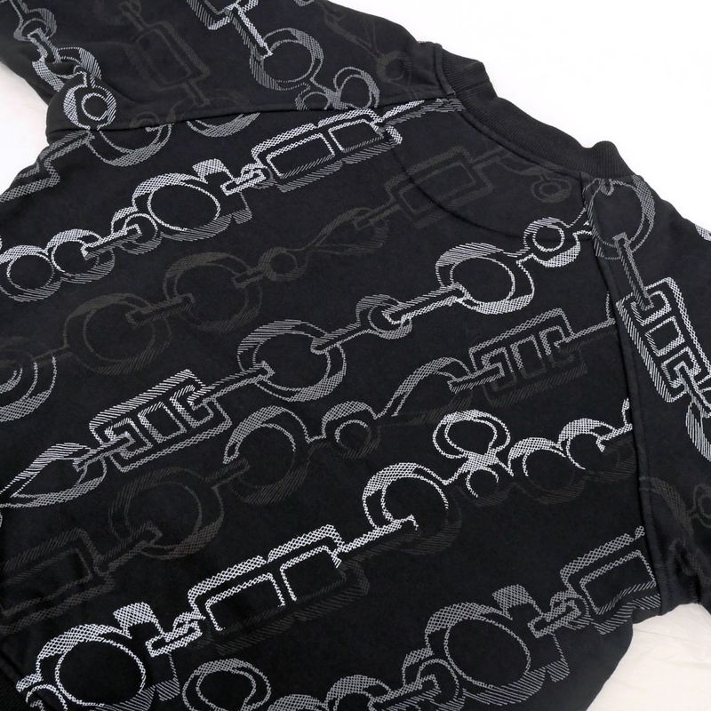 Hermes Sweatshirt Re Boucles Cotton Black 34 Long Sleeve Flat