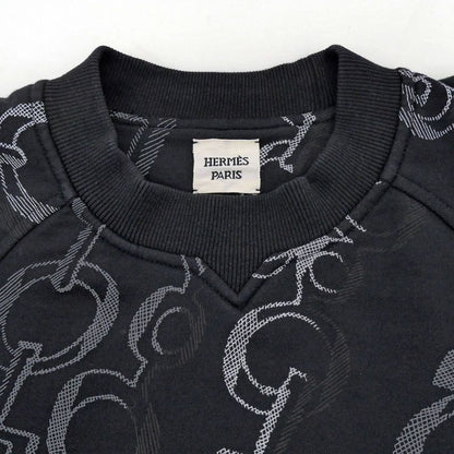 Hermes Sweatshirt Re Boucles Cotton Black 34 Long Sleeve Flat