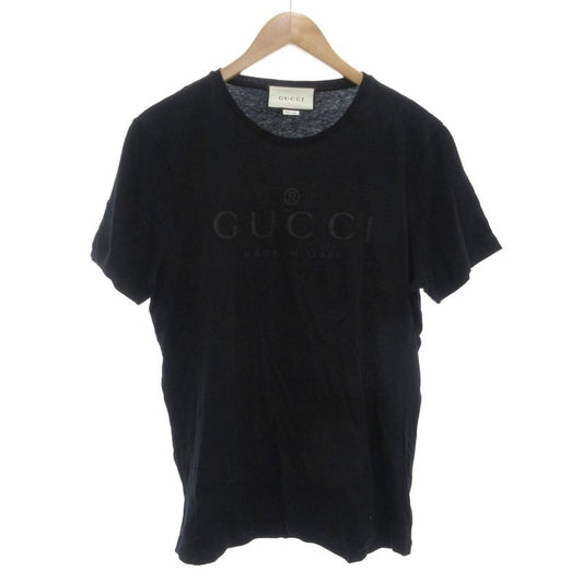 Gucci Tonal Logo Tee T-Shirt Short Sleeve Crew Neck Front Print L Black