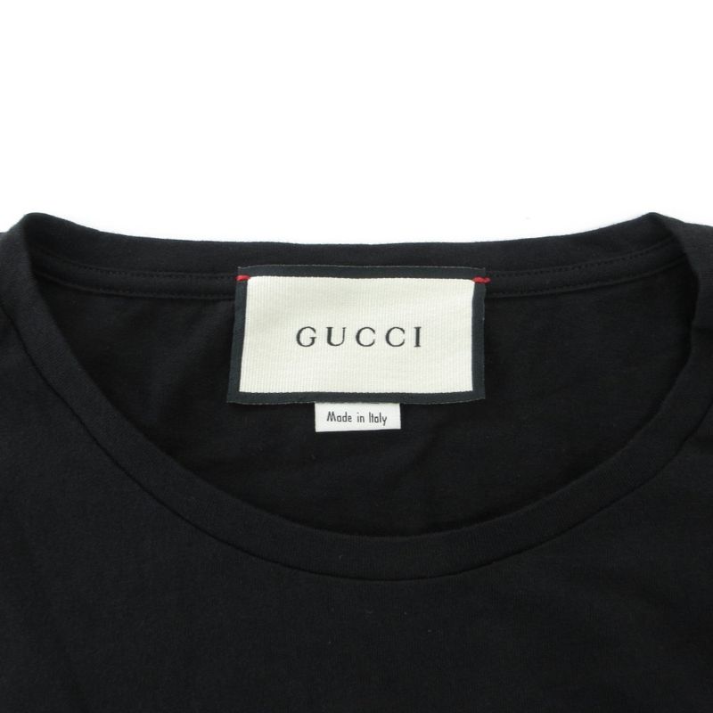 Gucci Tonal Logo Tee T-Shirt Short Sleeve Crew Neck Front Print L Black