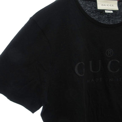Gucci Tonal Logo Tee T-Shirt Short Sleeve Crew Neck Front Print L Black