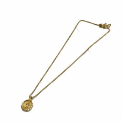 Dior Necklace Pendant Logo Rhinestone Gold