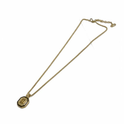 Dior Necklace Pendant Logo Rhinestone Gold